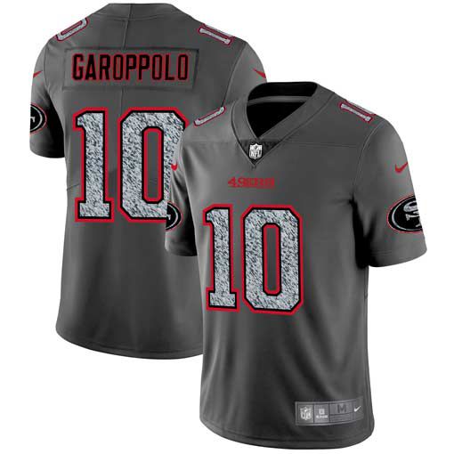 Men San Francisco 49ers 10 Garoppolo Nike Teams Gray Fashion Static Limited NFL Jerseys
